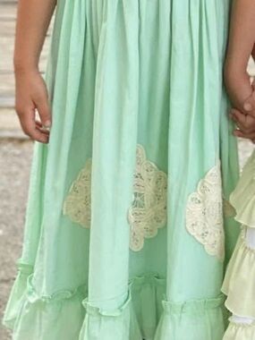 Well Dressed WOLF Mint Green Dress with Ivory Lace Accents- fully lined